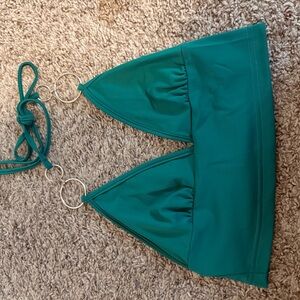 SHEIN Teal Bikini Top with Silver Accents